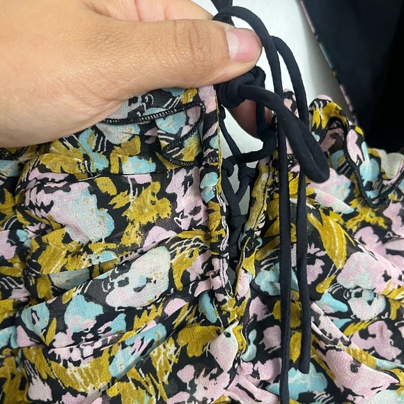 Free People Mabel floral printed ruffle blouse balloon sleeves size small - Picture 3 of 16